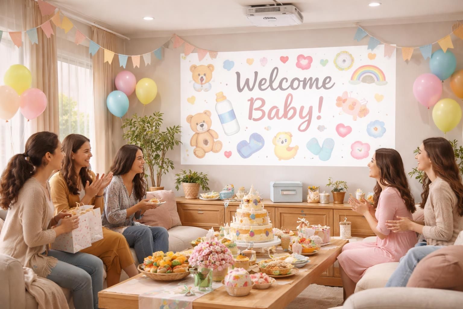 découvrez comment organiser une baby shower inoubliable grâce à un diaporama projeté avec un vidéoprojecteur epson, pour partager vos moments précieux en famille et entre amis.