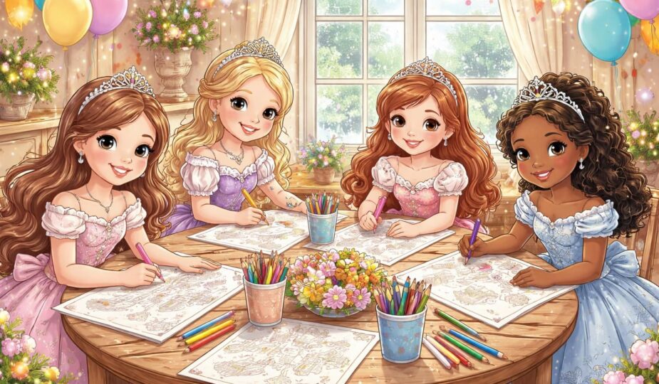transformez un jour de pluie en une fête joyeuse avec nos princesses à colorier et à imprimer, parfaites pour divertir les enfants et stimuler leur créativité.