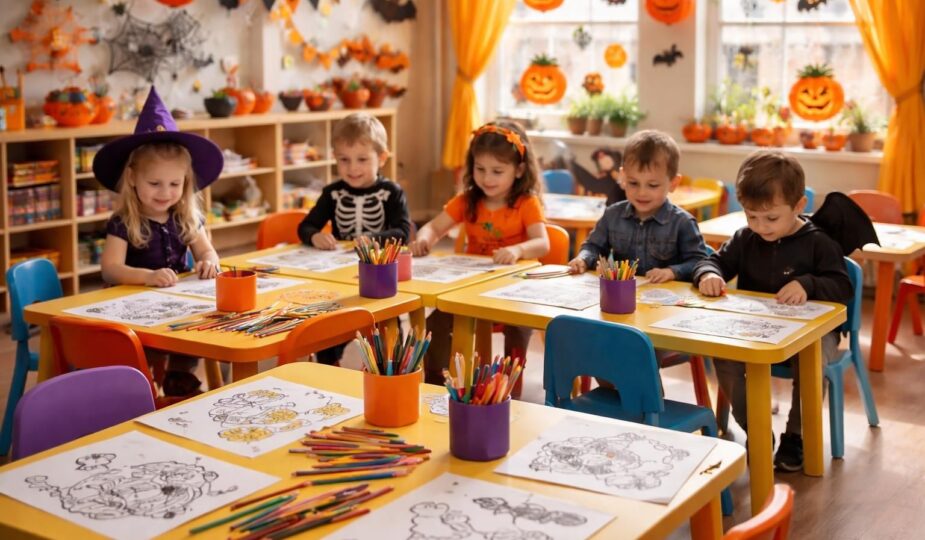 découvrez comment organiser une fête d'halloween en maternelle avec des coloriages à imprimer en pdf, pour une activité ludique et créative adaptée aux petits.