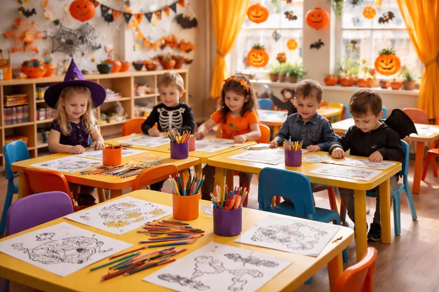 découvrez comment organiser une fête d'halloween en maternelle avec des coloriages à imprimer en pdf, pour une activité ludique et créative adaptée aux petits.