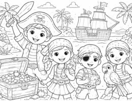 explorez notre collection de dessins de pirates à colorier, parfaite pour stimuler l'imagination et la créativité des enfants tout en s'amusant.