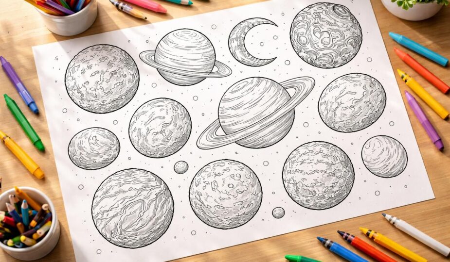 découvrez une collection variée de planètes à colorier, adaptée à toute la famille pour des moments créatifs et amusants ensemble.