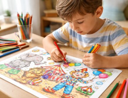 découvrez les coloriages du cirque, une activité ludique idéale pour développer la motricité fine des enfants tout en s'amusant.