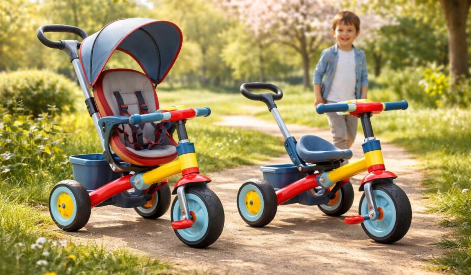 découvrez le tricycle évolutif, le compagnon idéal pour accompagner les tout-petits dans leurs premières aventures en plein air, alliant sécurité, confort et plaisir de jeu.