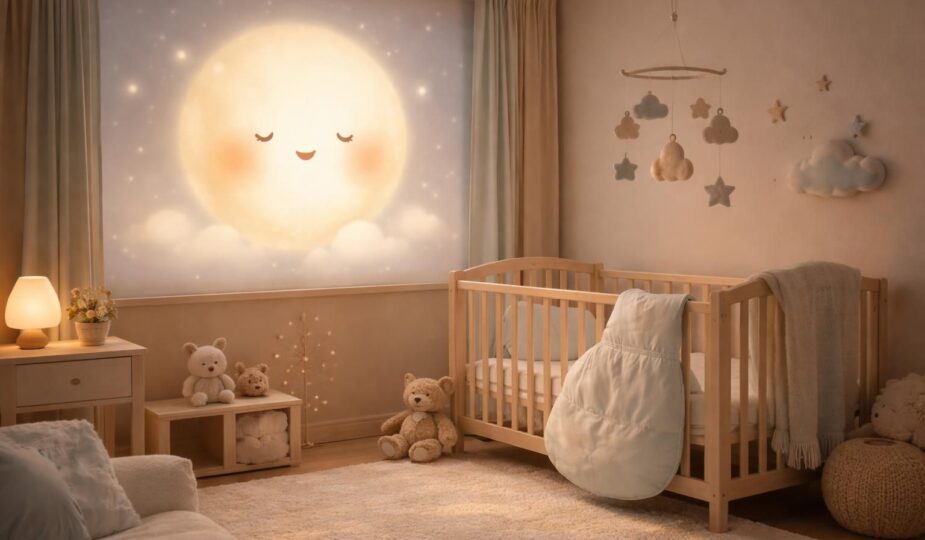découvrez notre veilleuse géante apaisante sur écran de projection, idéale pour créer une ambiance douce et rassurante dans la chambre de votre bébé, favorisant ainsi son sommeil paisible.