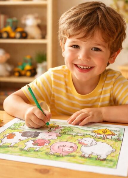 explorez comment le coloriage des animaux de la ferme favorise le développement créatif et l'apprentissage des enfants tout en s'amusant.