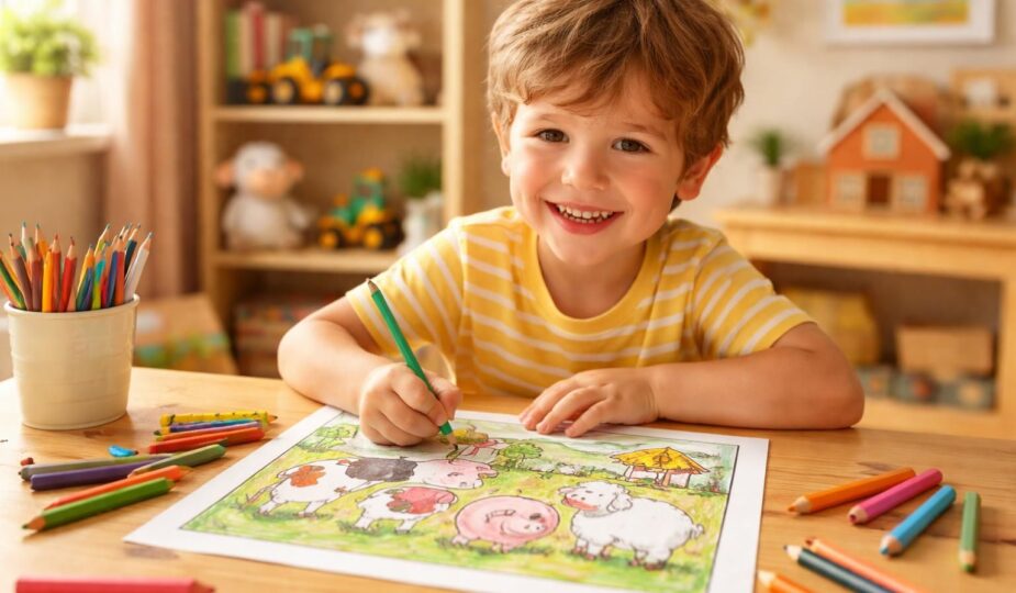 explorez comment le coloriage des animaux de la ferme favorise le développement créatif et l'apprentissage des enfants tout en s'amusant.