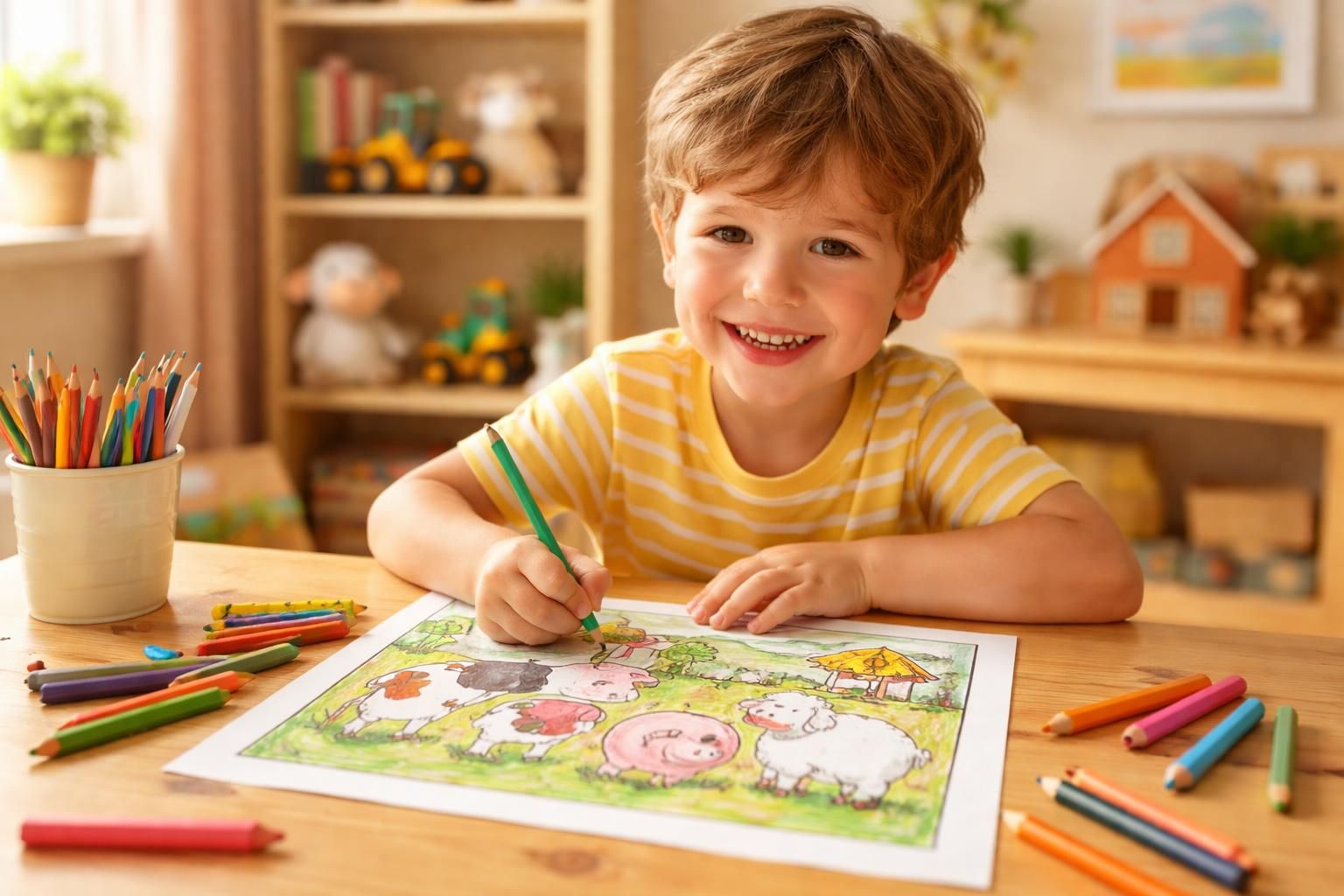 explorez comment le coloriage des animaux de la ferme favorise le développement créatif et l'apprentissage des enfants tout en s'amusant.